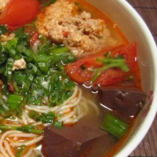 Tomato Shrimp Paste Soup - Bun Rieu.